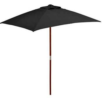 Garden Parasol with Wooden Pole 150x200 cm Anthracite