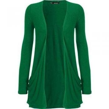 Chaqueta de punto WearAll de manga larga con bolsillos, para mujer, tallas 8 a 22 Verde verde jade 38