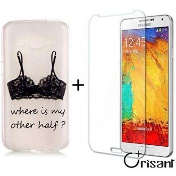 case cover para Samsung Galaxy Core Prime G360F G360,Crisant donde no es mi otra mitad Diseño Protección suave Transparente TPU Gel silicona Teléfono Celular Back funda Carcasa para Samsung Galaxy Core Prime G360F G360 + UN Vidrio Templado Protector de