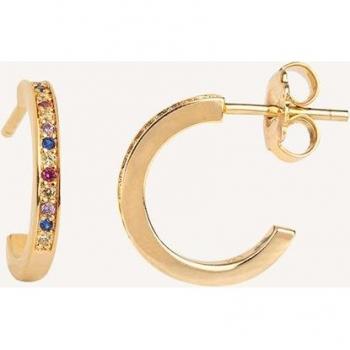 Pendientes de aro Trendy de medio acabados en oro 18 Kt