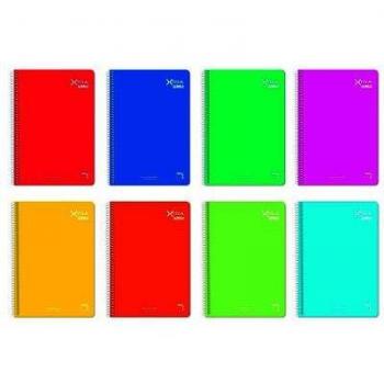 Pacsa cuaderno Xtra 80 hojas 4x4 tapa dura cuarto 60gr colores surtido -5u-