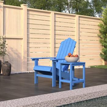 vidaXL Aqua Blue HDPE Adirondack Chair and Table Set