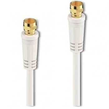 Cable de conexión SAT Sonero, con conector F, 15 m, color blanco