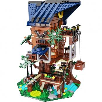 Deqube - Casa del árbol de construcción con 1155 piezas para niños y niñas mayores de 8 años