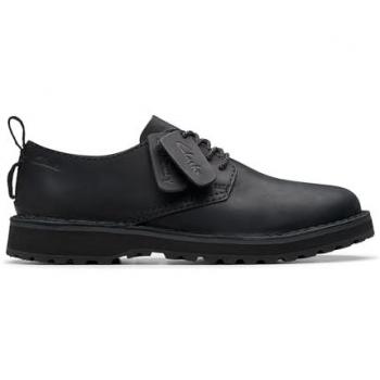 Clarks Solsbury Black Leather Comfort Lace-Up Shoes for Men - Size 8 UK