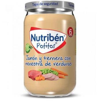 Nutribén Potito Jamón y Ternera con Menestra de Verduras 235g