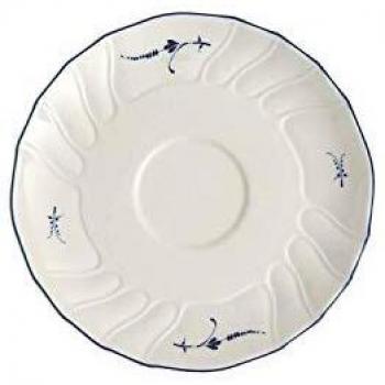 Villeroy & Boch Vieux Luxembourg Plato para Taza de café, 14 cm, Porcelana Premium, Blanco/Azul