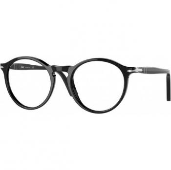 Persol 0PO3285V Unisex Round Black Eyeglasses