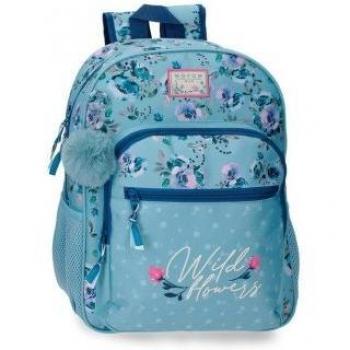 Mochila Movom Wild Flowers 38cm Adaptable a Carro Azul 27522D1