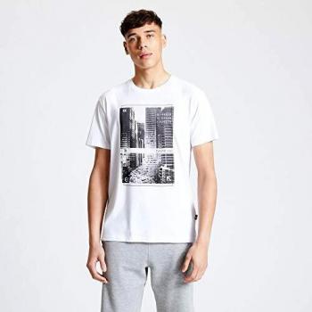 Dare2b Token-Camiseta con Estampado Gráfico De Algodón De Estilo Informal Y Manga Corta T-Shirts/Polos/Vests, Hombre, White, M