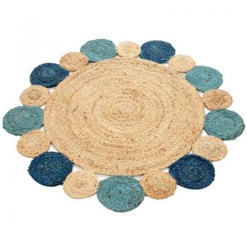 Alfombra Redonda Textil Hogar Marrón 90x90x1cm 29302