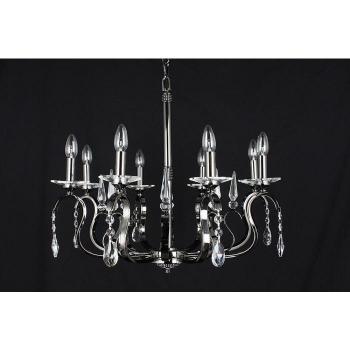 Araña de cristal Rhinestone negra de 8 brazos, bronce, 57 cm, con bombillas incluidas