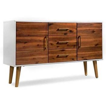 vidaXL Acacia Aparador 115x35x70 cm Mueble Armario Almacén Organizador Ropero