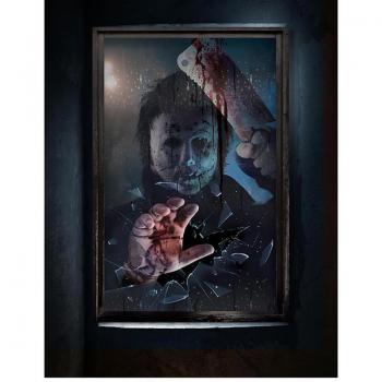 Guirca Decoración Ventana Asesino Halloween de 80x120 cm