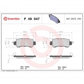 Pastillas de freno BREMBO P 49 047X