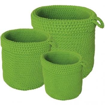 Laroom Juego 3 cestas, Verde, 3 Unidades