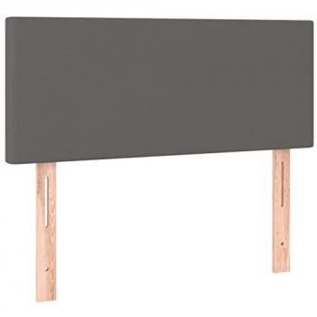 Cabecero con LED cuero sintético gris 90x5x78/88 cm