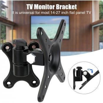 Soporte de pared giratorio e inclinable ajustable para pantalla plana de 14 a 27 pulgadas, soporte universal para TV, sala de estar