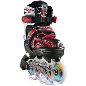 Patines en Línea Ajustables Apollo Super Blades LED Rojo (Tamaño M 35-38)