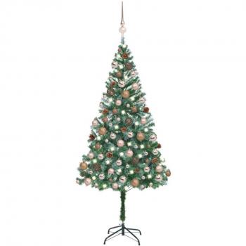 vidaXL Artificial Pre-lit Christmas Tree with Ball Set Pinecones 180 cm