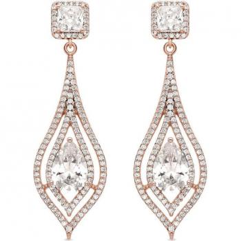 Pendientes Luxenter Yigru con Circonita Brillante acabados en oro amarillo de 18K