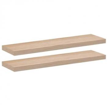Estantes flotantes 2 uds madera de ingeniería 60x23,5x4 cm Marrón