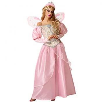 Disfraz de Hada Madrina Rosa con Varita para mujer, talla XL
