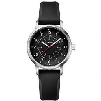 Reloj de Pulsera Analógico Deportivo Clásico Suizo para Mujer Wenger Avenue 01.1621.113 Dial Negro 35mm