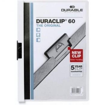 DURABLE Lot de 10 chemises à clip DURACLIP ORIGINAL 60, format A4,blanc