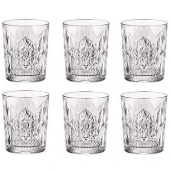 Set de 6 Vasos de Whisky Stone DOF de Vidrio Tallado, 40 cl