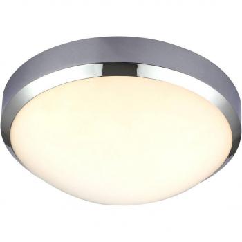 Plafón LED Arcchio Drilona para baño, cromo, IP44, moderno, plateado, metal, 1 lámpara