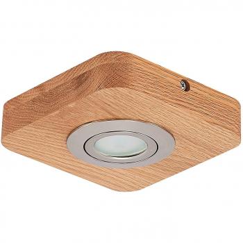 Plafón de madera Lindby Mikari, 1 luz, moderno, color marrón, hecho de madera para salón y comedor