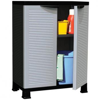 Armario de plástico 68x39x92 cm Vidaxl Gris con estructura resistente, diseño moderno, fácil de limpiar, ideal para almacenamiento en interiores y exteriores