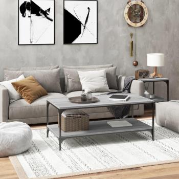 Mesa de centro Sonoma gris 100x50x40 cm madera multicapa contrachapada