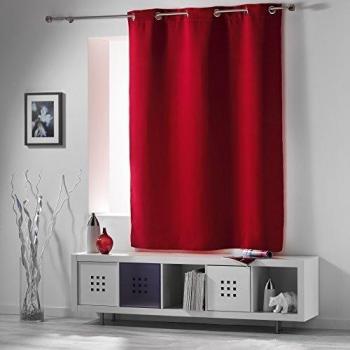 Cortina Opaca de Ojal Occult - Rojo Carmín - 135 x 180 cm