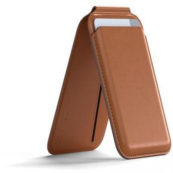 Satechi Brown Vegan Leather Magnetic Wallet Stand for iPhone 12/13/14