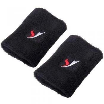 2 X Deporte Pulseras De Muñeca Muñequeras De Tela - Negro