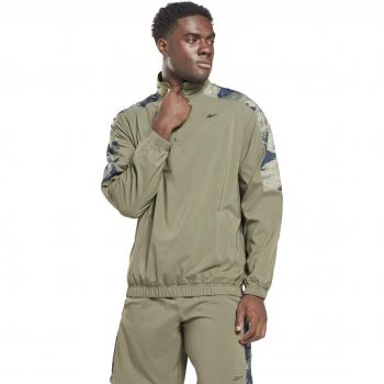 Sudadera Reebok 1/4 Zip Camuflaje Verde 2XL Hombre
