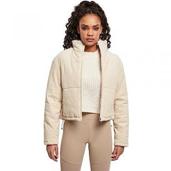Urban Classics Women's Corduroy Puffer Jacket - White Sand - XS