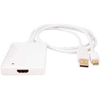 Adaptador de Cable Urban Factory CBB21UF, Mini DisplayPort a HDMI con USB, Macho/Hembra, Blanco, 0.18m