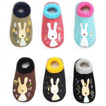 XIANOOER 6 Pares de Calcetines Gruesos Antideslizantes para Niñas Niños, Calcetines Cortos Bebé, 6-12 Monate