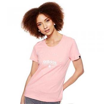 adidas W Adi Clock T Camiseta, Mujer, rosglo/Blanco, XS
