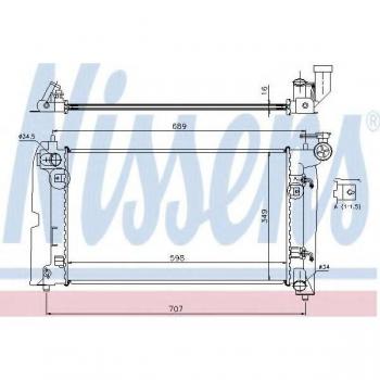 Radiador NISSENS 646321 para refrigeración del motor, compatible con vehículos, fabricado en aluminio, alta eficiencia térmica, diseño optimizado para un flujo de aire mejorado y resistencia a la corrosión