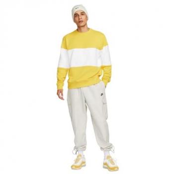Nike Color Blocked Lightweight Crewneck Sweatshirt - Yellow/White - Men's XL