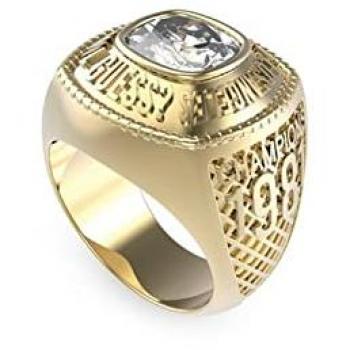 Anillo de Acero Dorado Guess Champions JUMR01375JWYG66 Talla Única