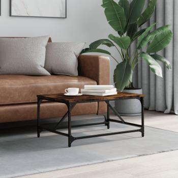 Mesa de centro madera de ingeniería 75x50x35 cm Negro, Roble Sonoma, Roble ahumado Mesita de Salón o Comedor o Auxiliar Mesa de Café Meuble Salón Vidaxl Marrón