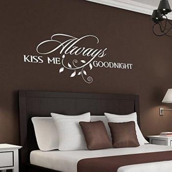 Siempre Kiss Me Goodnight pared vinilo Romántico dormitorio adhesivo - 14100