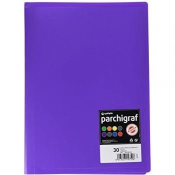 Grafoplas 1470135 - Carpeta de 30 fundas, tamaño folio, tapas PP, color violeta