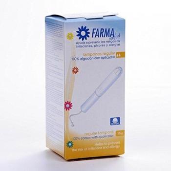Farmaconfort Regular Biodegradable Cotton Tampons with Applicator, 16 Count