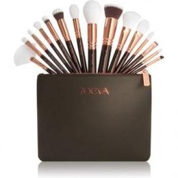 ZOEVA The Artists Brush Set (Rosé Golden Edition) - travel brush set with bag